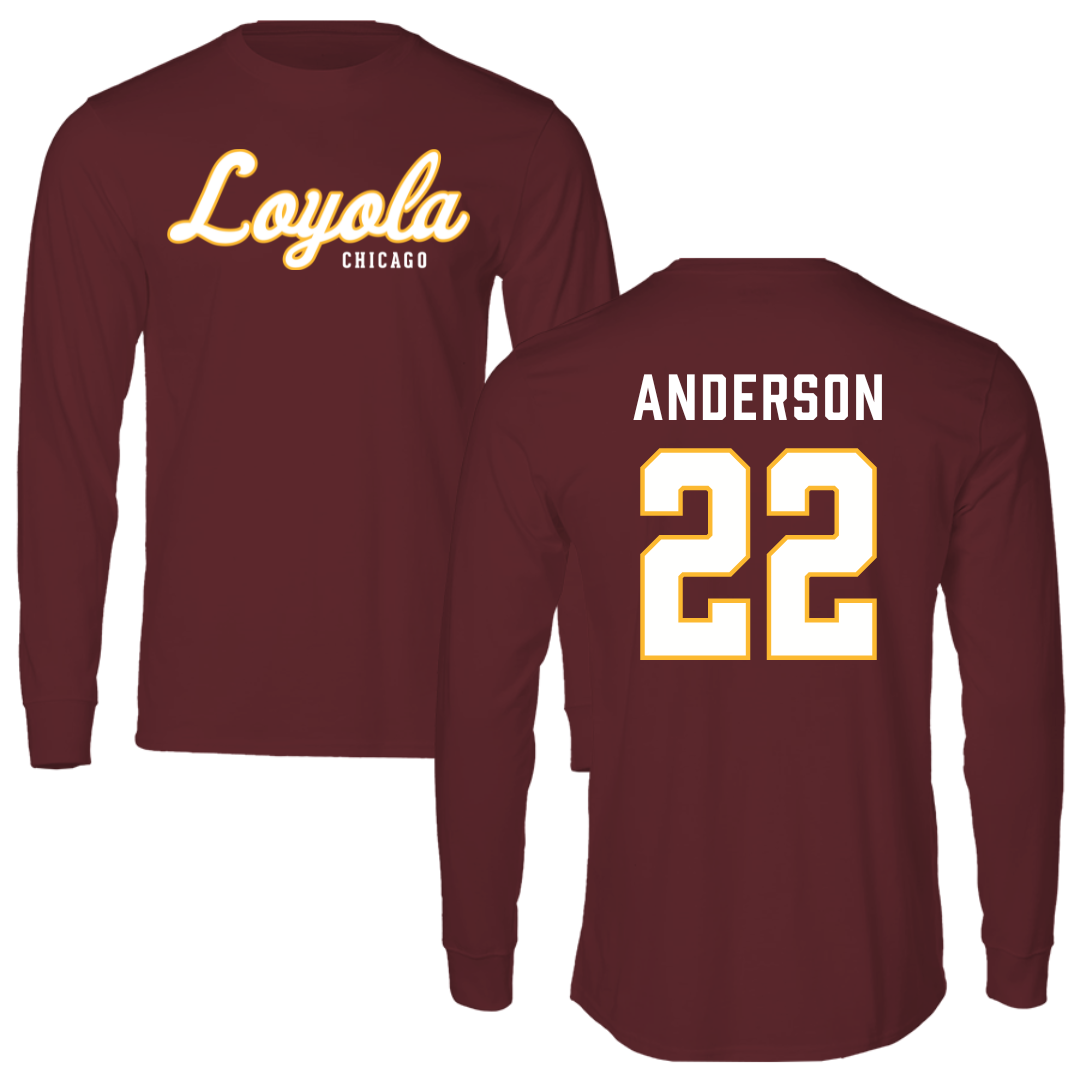 Loyola University-Chicago Volleyball Maroon Long Sleeve - #22 Lukas Anderson