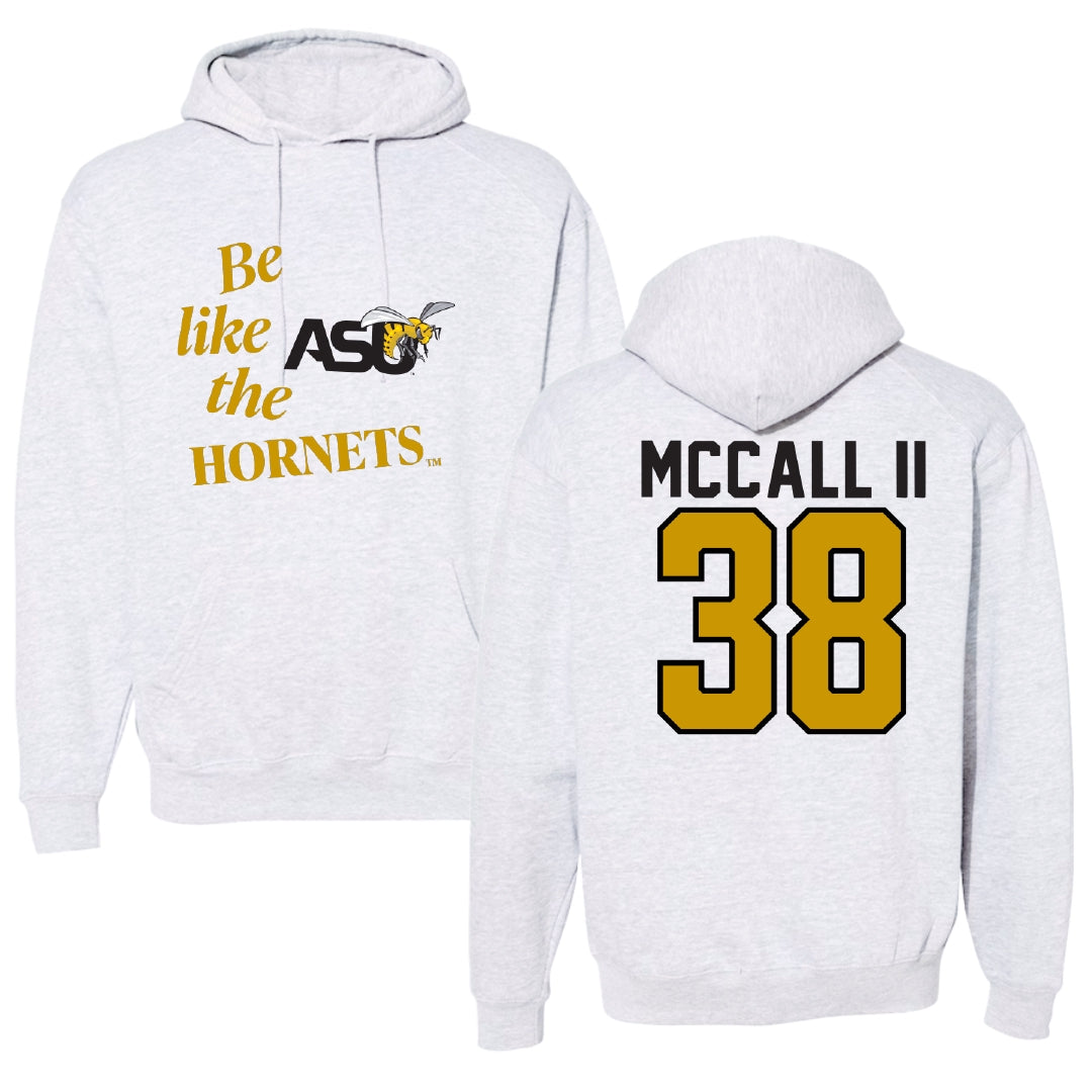 Alabama State University Football Light Gray Be Like Us Hoodie - #38 Stewart McCall II