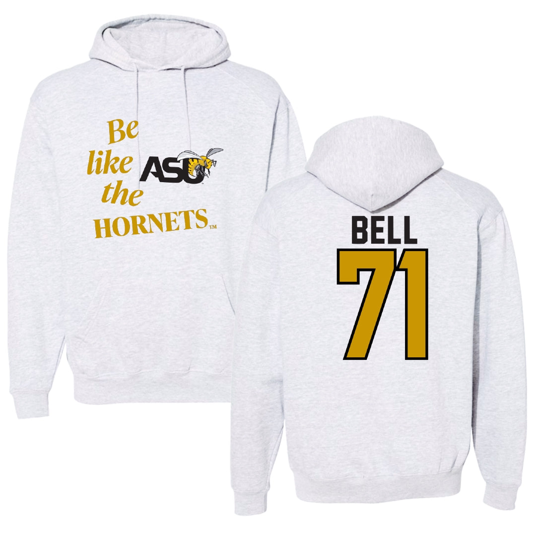 Alabama State University Football Light Gray Be Like Us Hoodie - #71 Kriston Bell