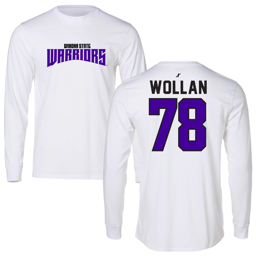 Winona State University Football White Classic Long Sleeve - #78 Garit Wollan