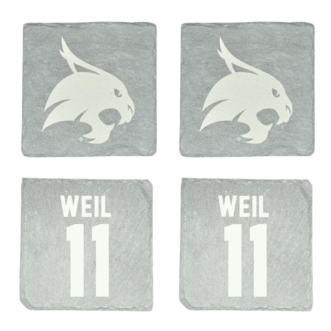 Texas State University Baseball Stone Coaster (4 Pack)  - #11 Kameron Weil
