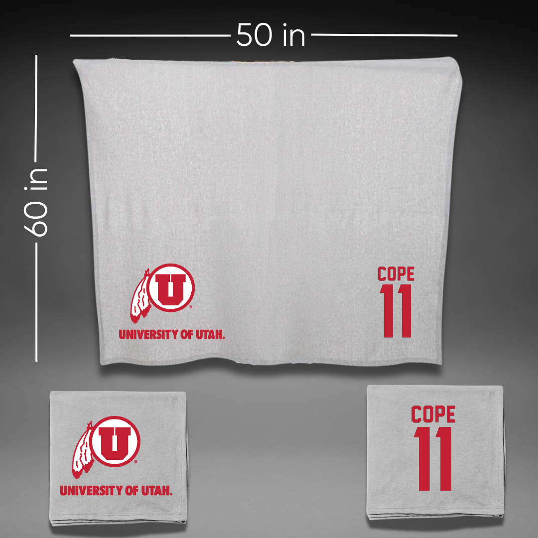 University of Utah Football Gray Blanket - #11 Makai Cope
