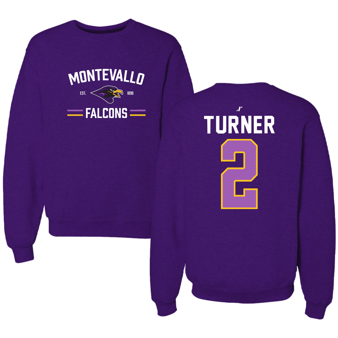 University of Montevallo Baseball Purple General Crewneck - #2 McGwire Turner