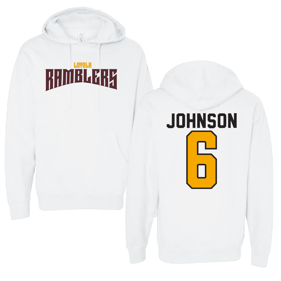 Loyola University-Chicago Softball White Classic Hoodie - #6 Bailey Johnson