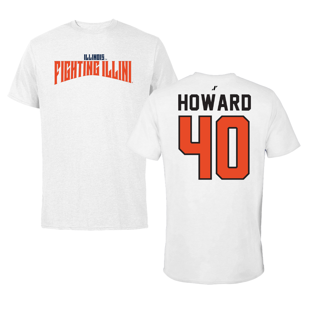 University of Illinois Softball White Classic Performance Tee - #40 Zoie Howard