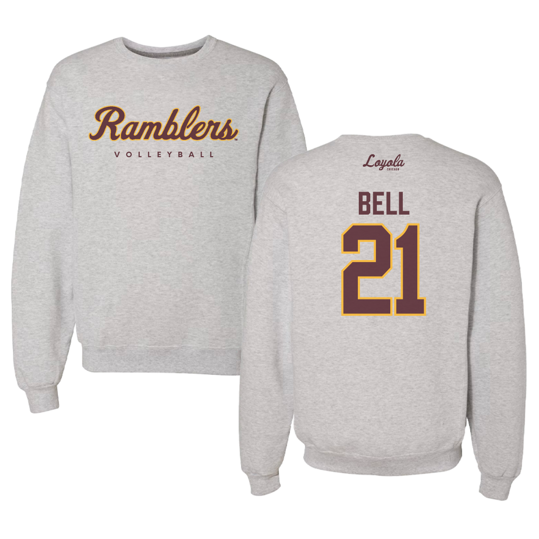 Loyola University-Chicago Volleyball Gray Crewneck - #21 Brad Bell