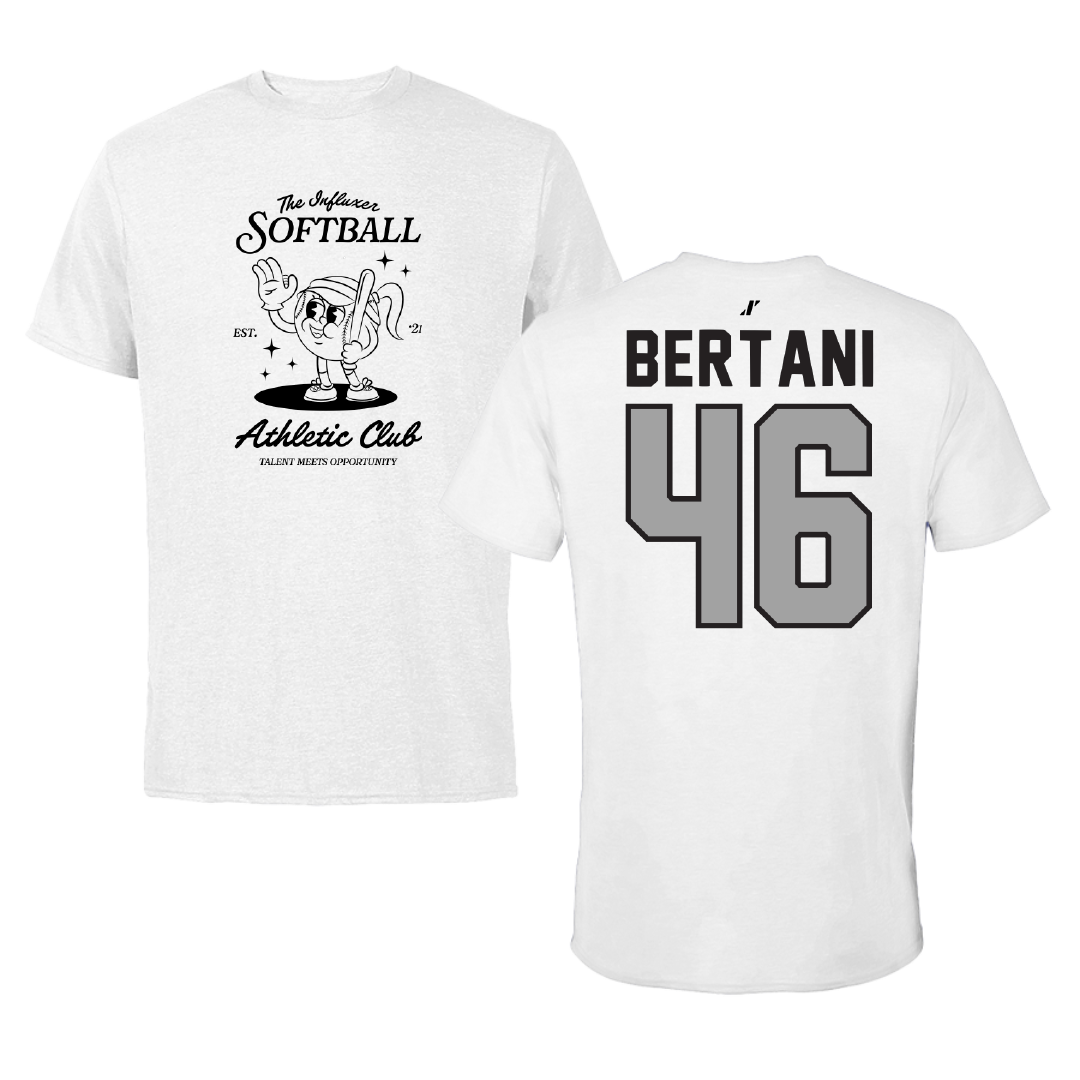 Softball White Influxer Athletic Club Tee - #46 Bailee Bertani