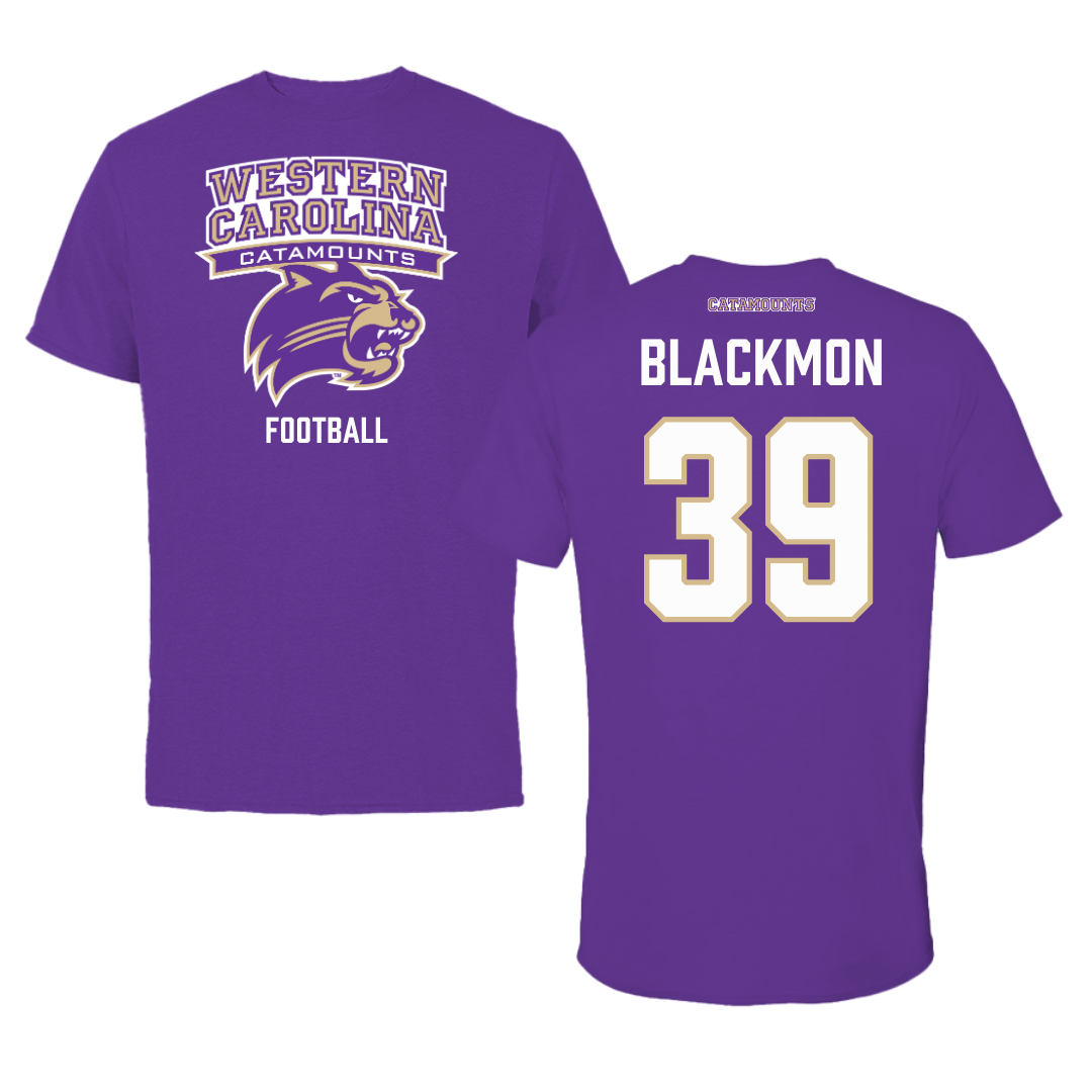 Western Carolina University Football Purple Performance Tee - #39 Brayden Blackmon