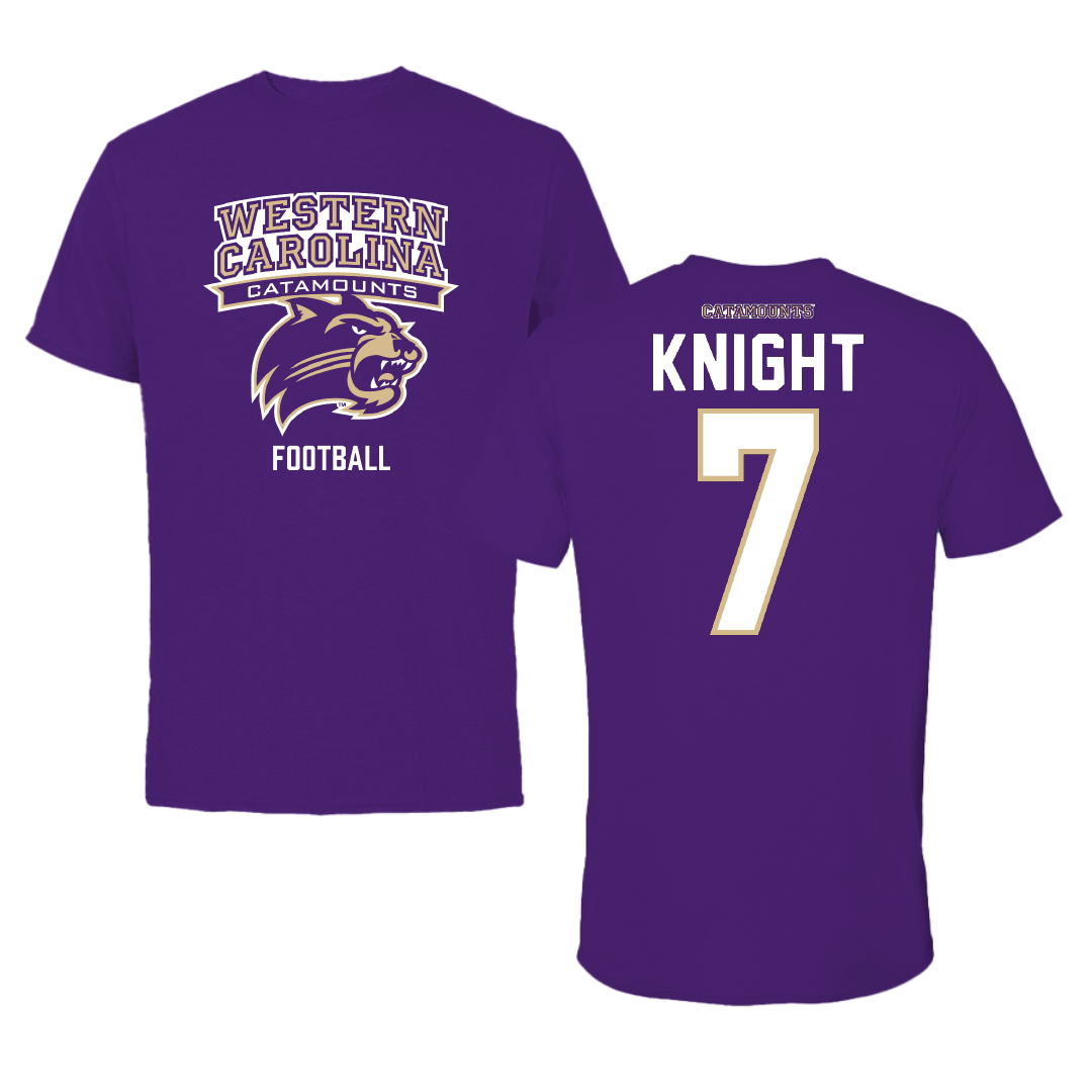 Western Carolina University Football Purple Performance Tee - #7 Malik Knight