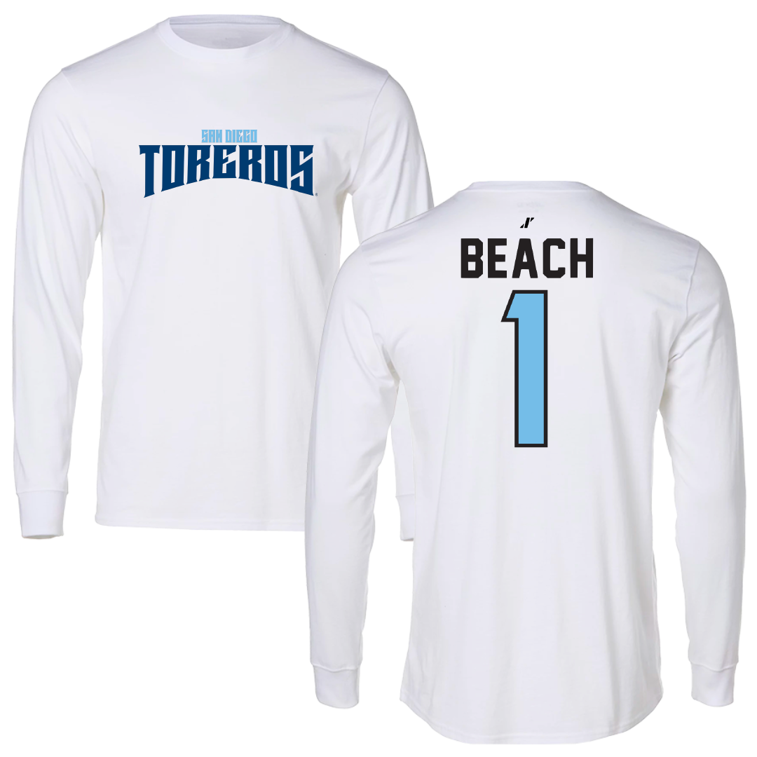 University of San Diego Volleyball White Classic Long Sleeve - #1 Neomi Beach