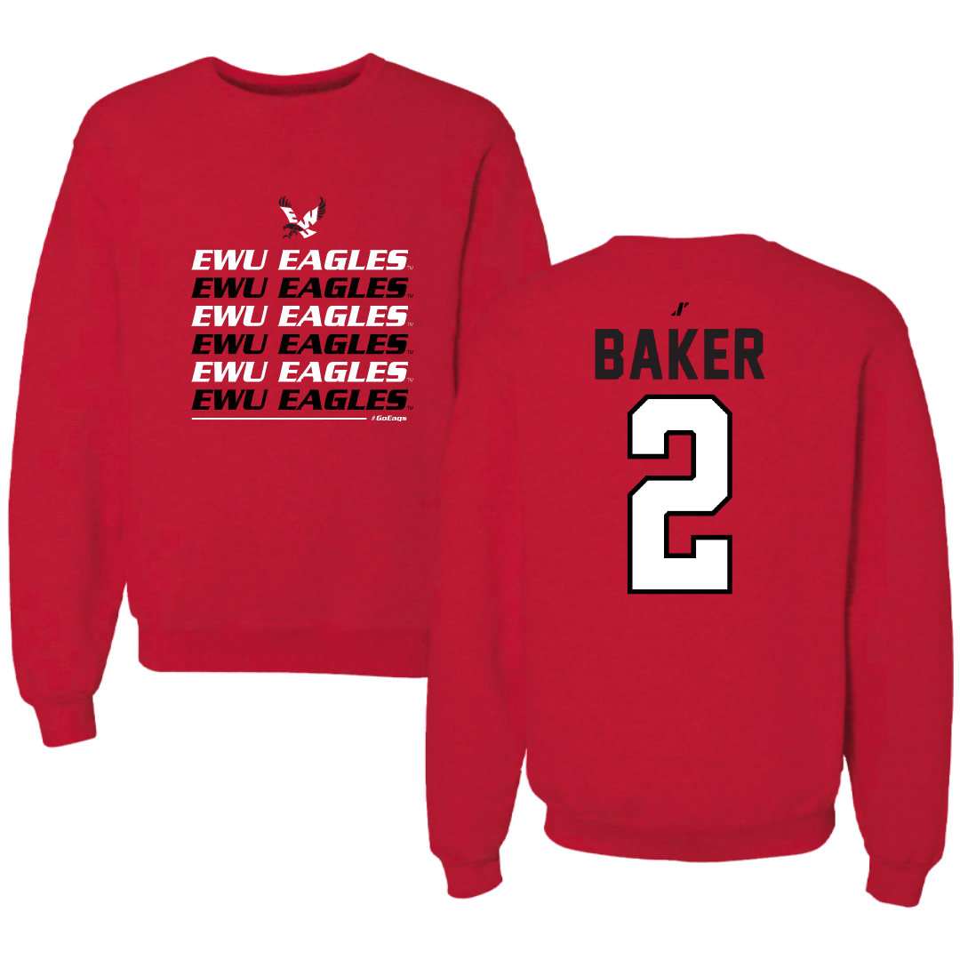 Eastern Washington University Soccer Red General Crewneck - #2 Lyric Baker