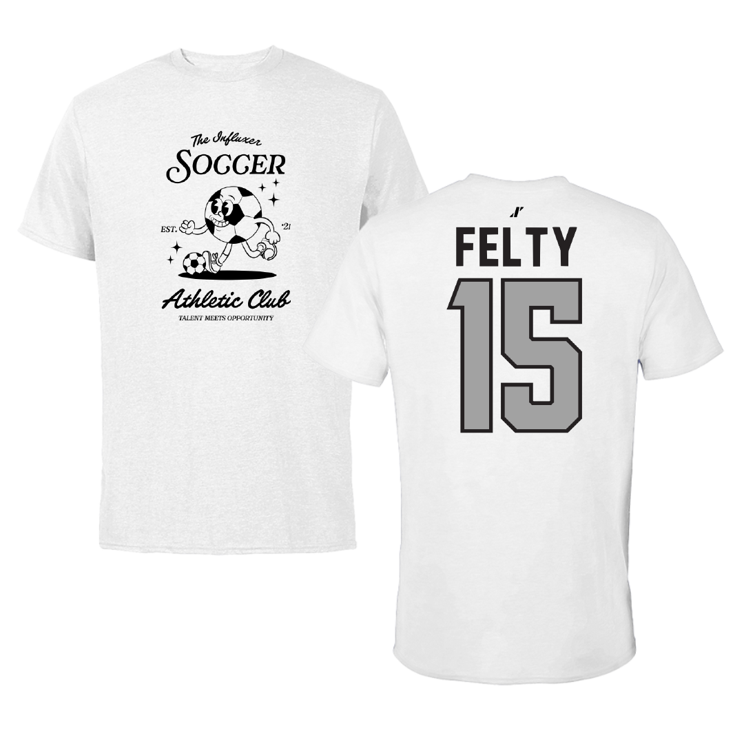 Soccer White Influxer Athletic Club Tee - #15 Elizabeth Felty