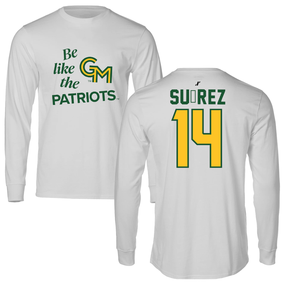 George Mason University Basketball Light Gray Be Like Us Performance Long Sleeve - #14 Paula Suárez