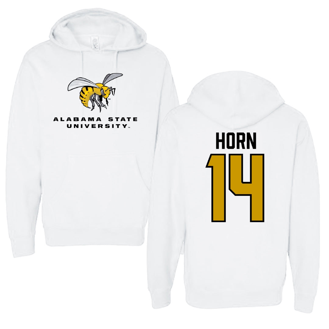 Alabama State University Football White Block Hoodie - #14 Eric Horn