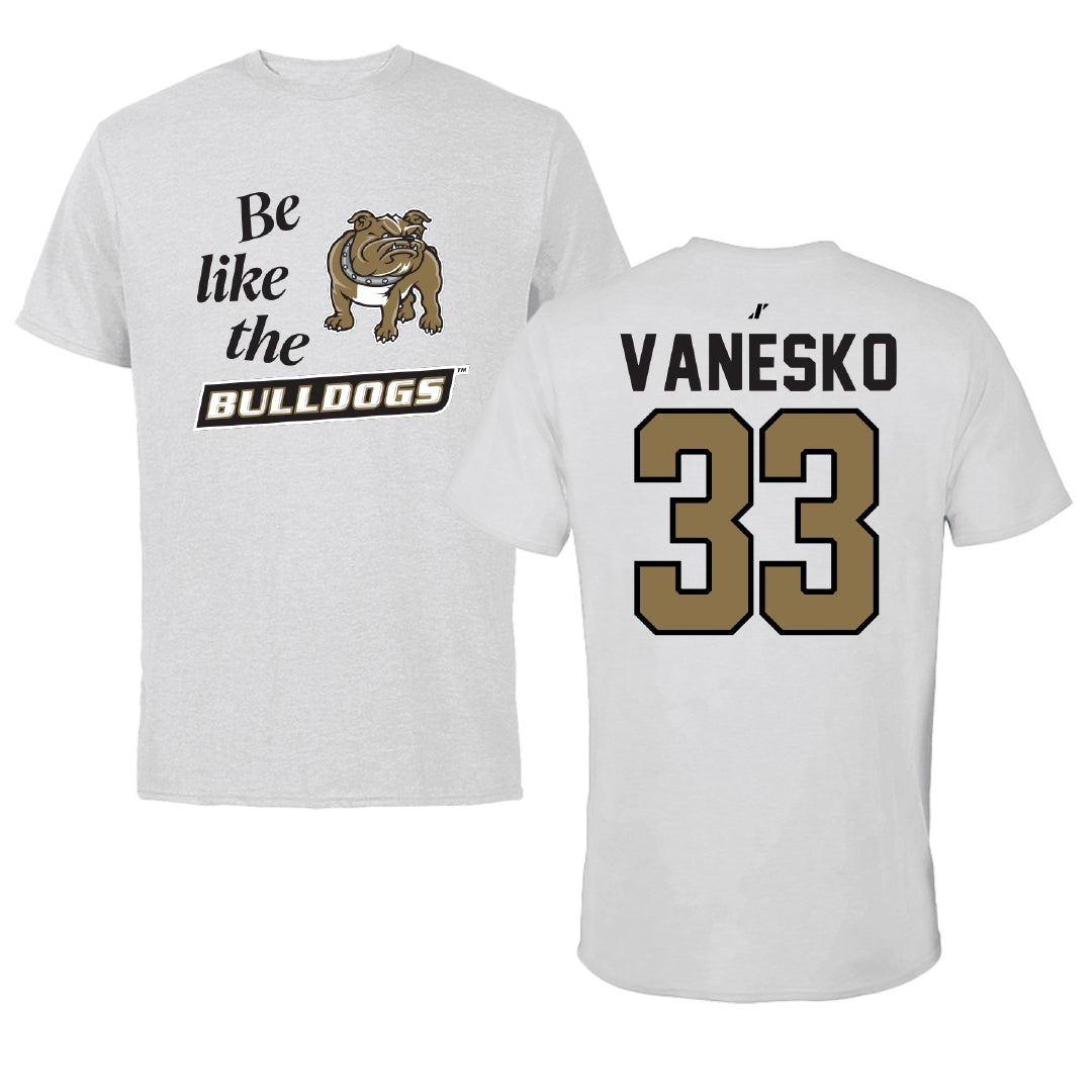 Bryant University Baseball Light Gray Be Like Us Performance Tee - #33 Jackson Vanesko