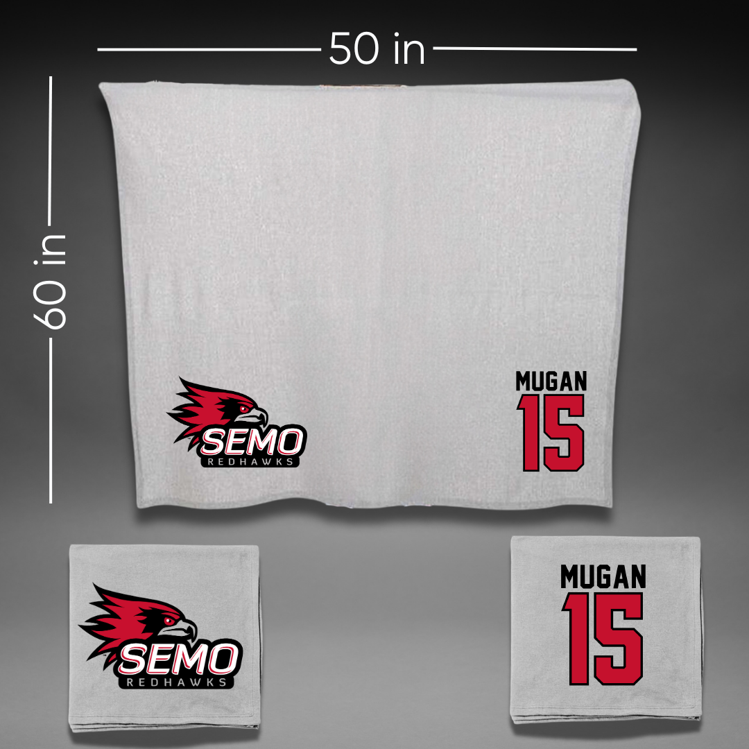 Southeast Missouri State University Baseball Gray Blanket - #15 Michael Mugan