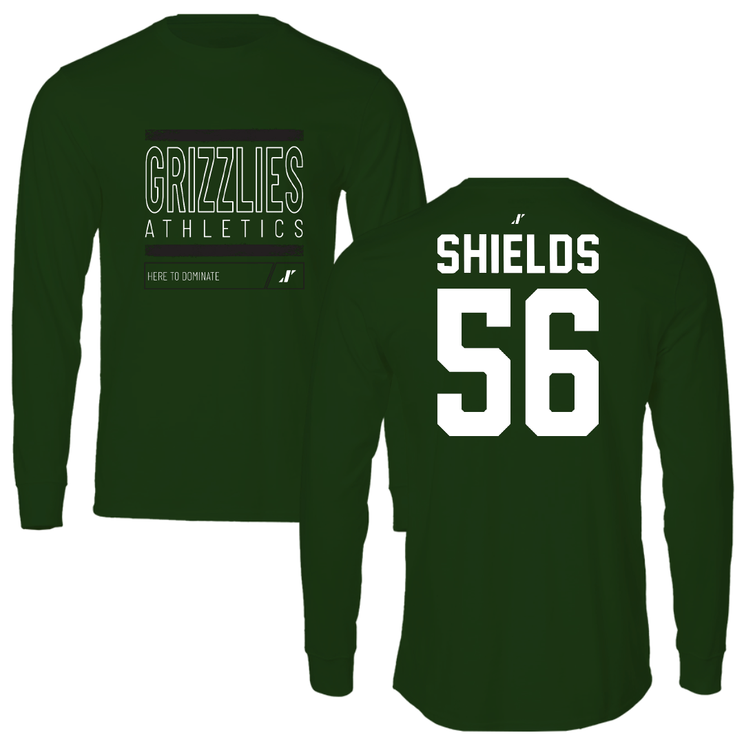 Adams State University Football Forest Green Dominate Performance Long Sleeve - #56 Aiden Shields