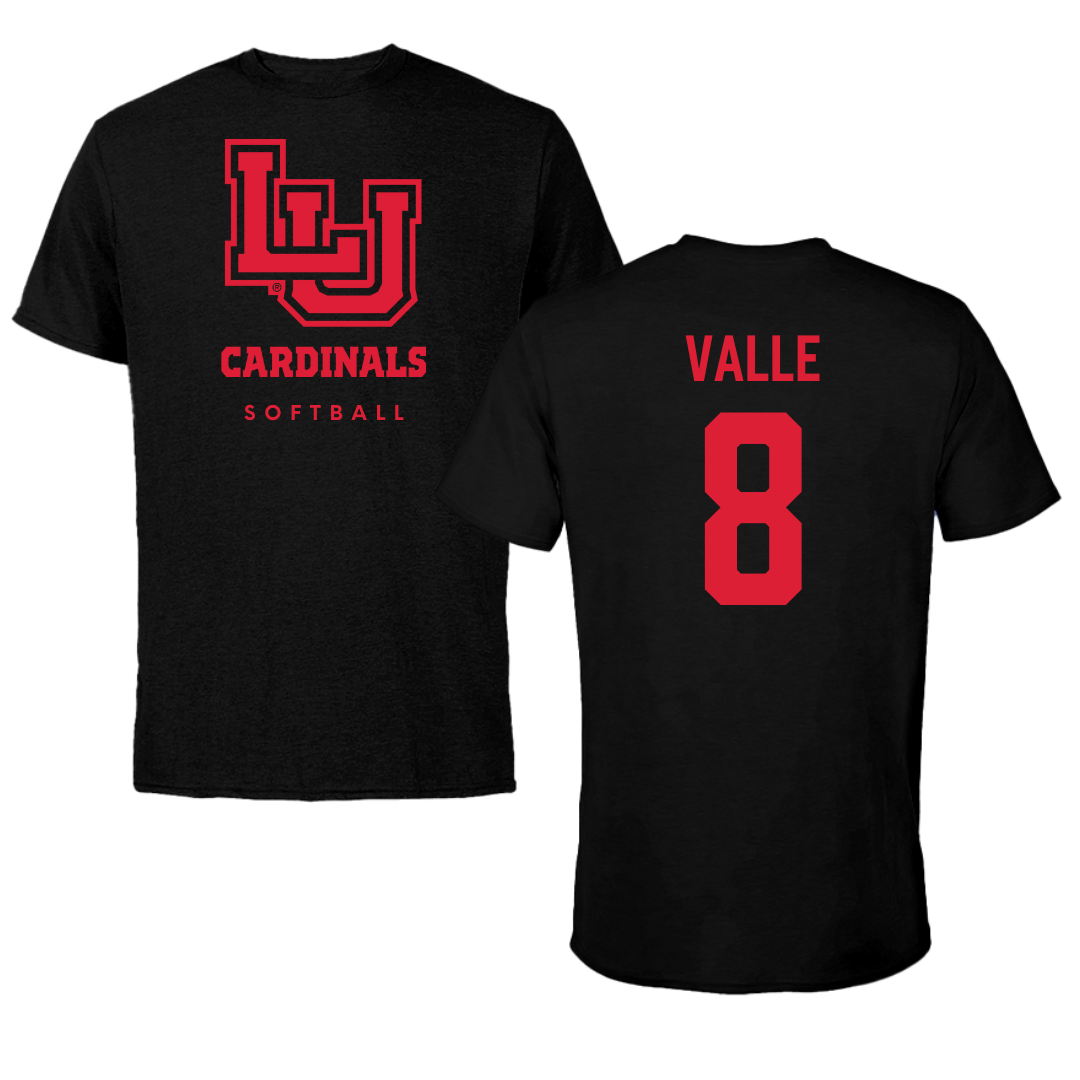 Lamar University Softball Black Cardinal Performance Tee - #8 Makayla Valle