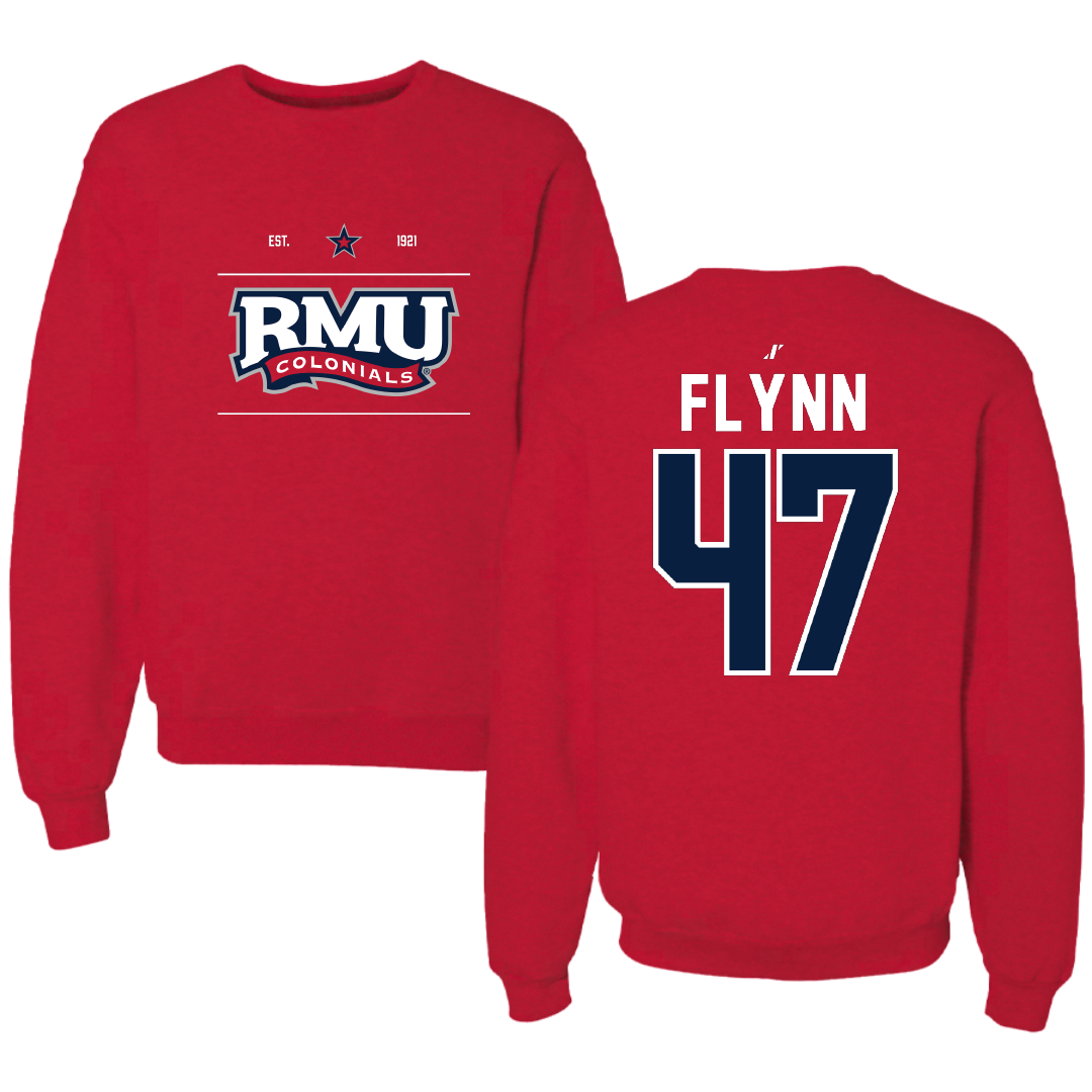 Robert Morris University Football Red General Crewneck - #47 Mack Flynn