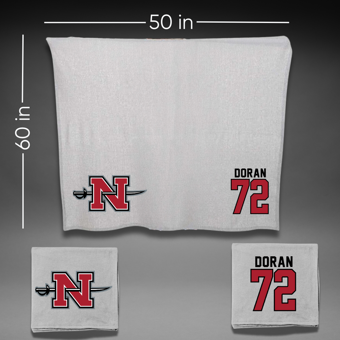 Nicholls State University Football Gray Blanket - #72 Seth Doran
