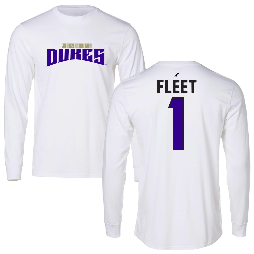 James Madison University Softball White Classic Performance Long Sleeve - #1 Kirsten Fleet