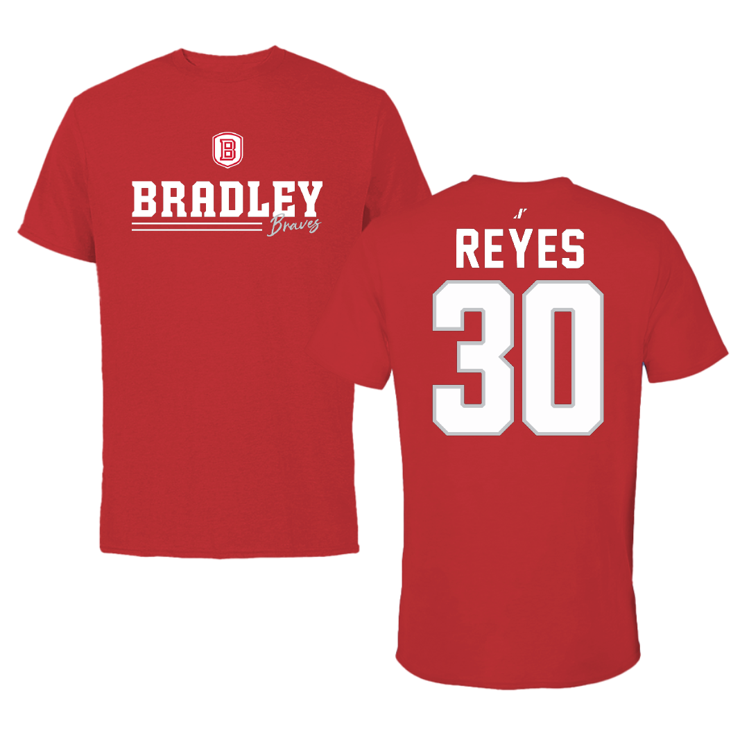Bradley University Soccer Red General Performance Tee - #30 Ivan Reyes
