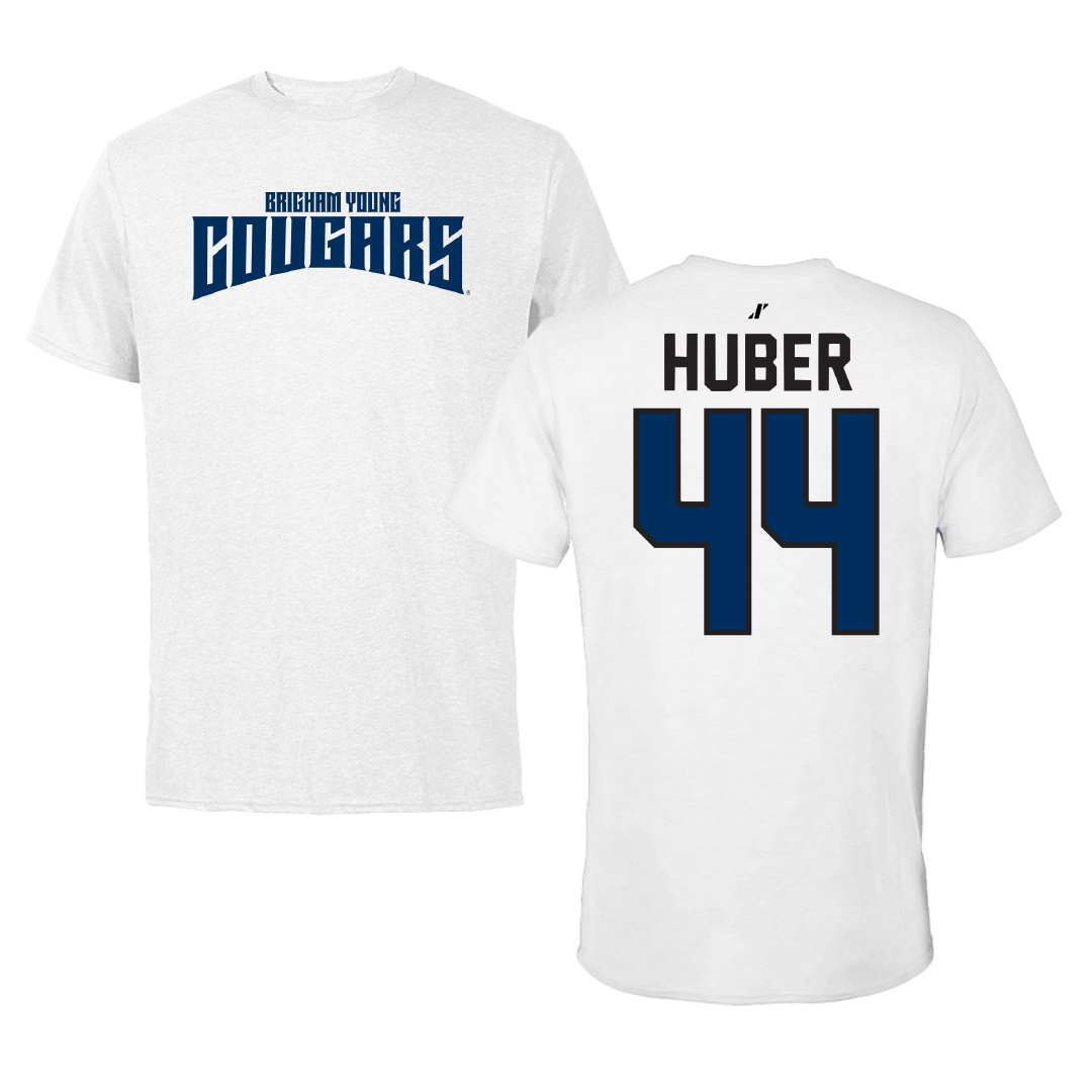 Brigham Young University Softball White Classic Tee - #44 Hina Huber