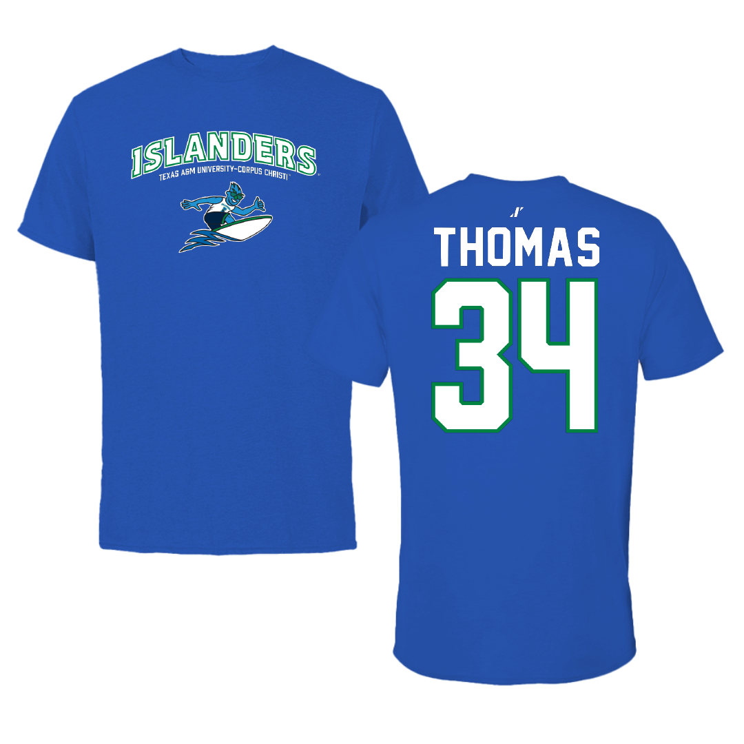Texas A&M University-Corpus Christi Baseball Blue General Tee - #34 Hayden Thomas