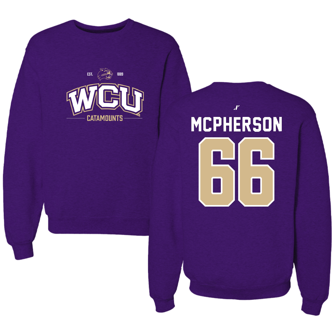 Western Carolina University Softball Purple General Crewneck - #66 Maya McPherson