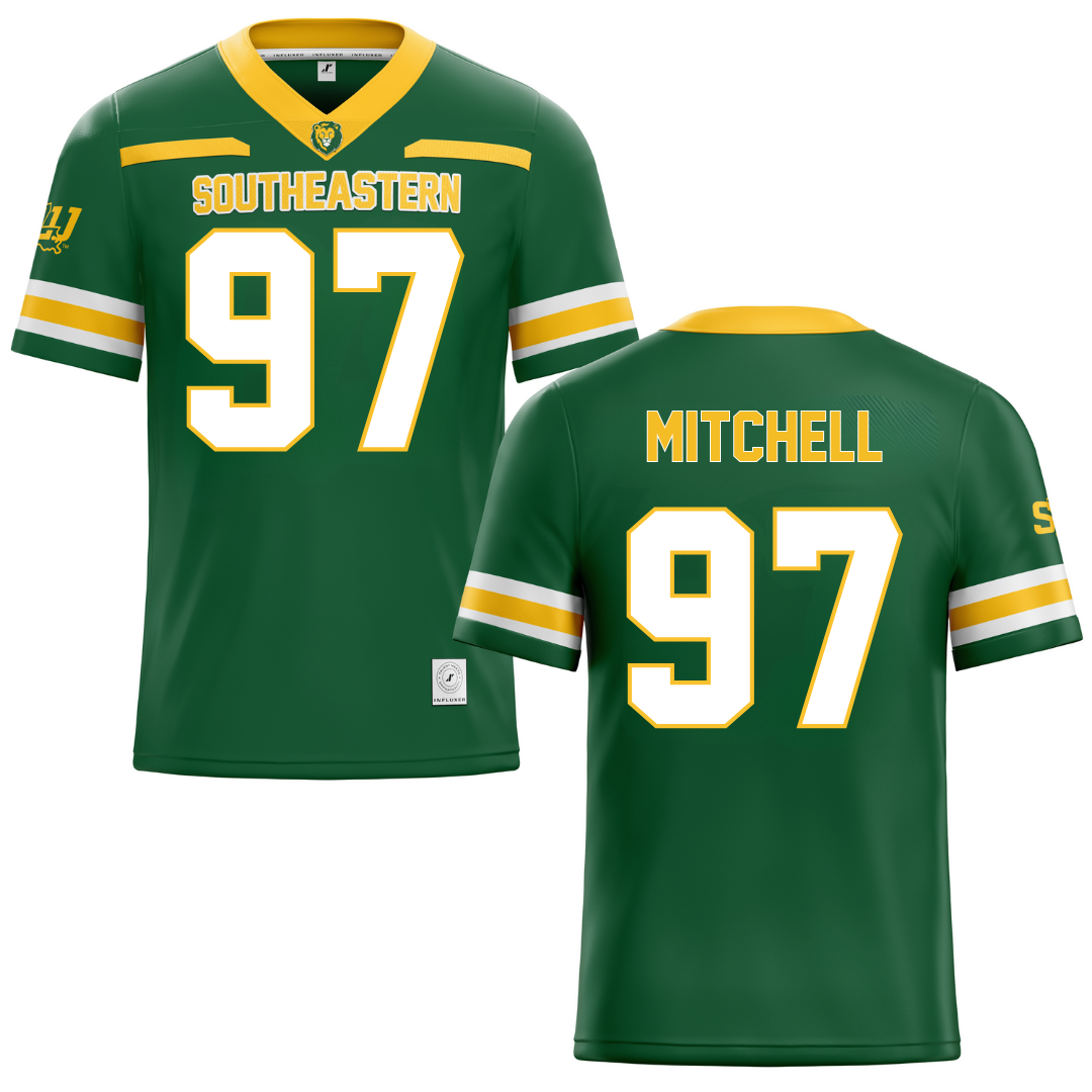 Southeastern Louisiana University Green Football Jersey - #97 Tyrik Mitchell