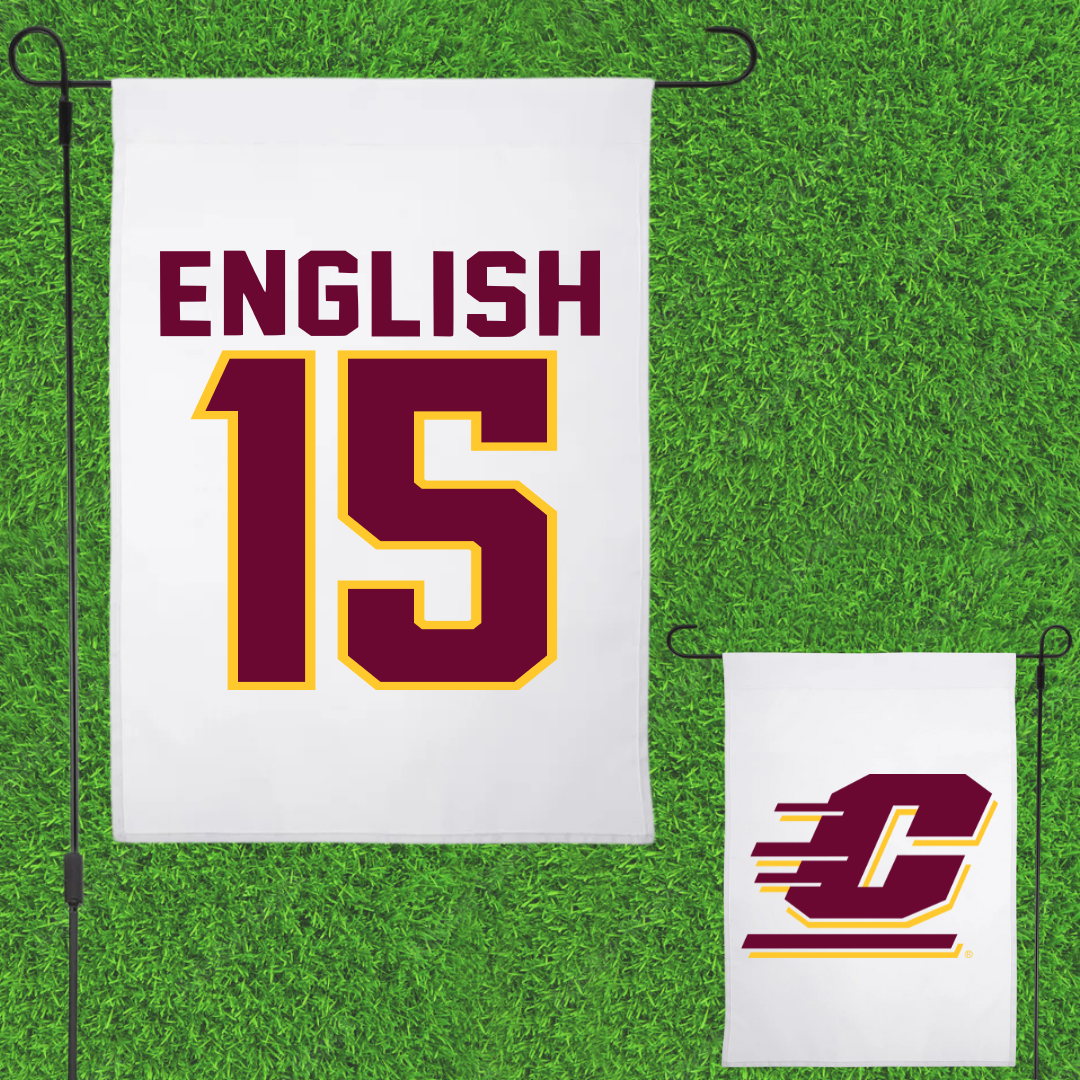 Central Michigan University Lacrosse White Garden Flag - #15 Margaret English