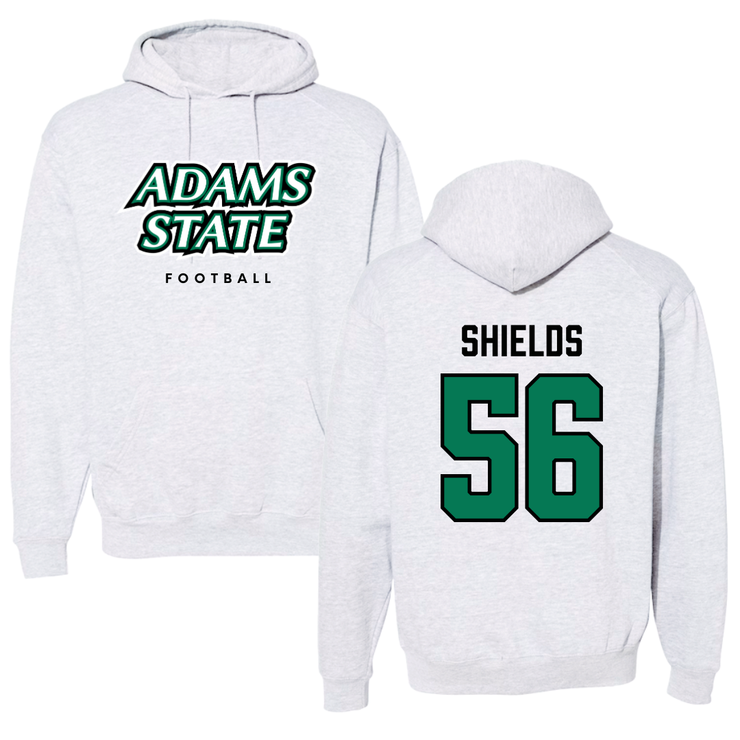 Adams State University Football Gray Block Hoodie - #56 Aiden Shields