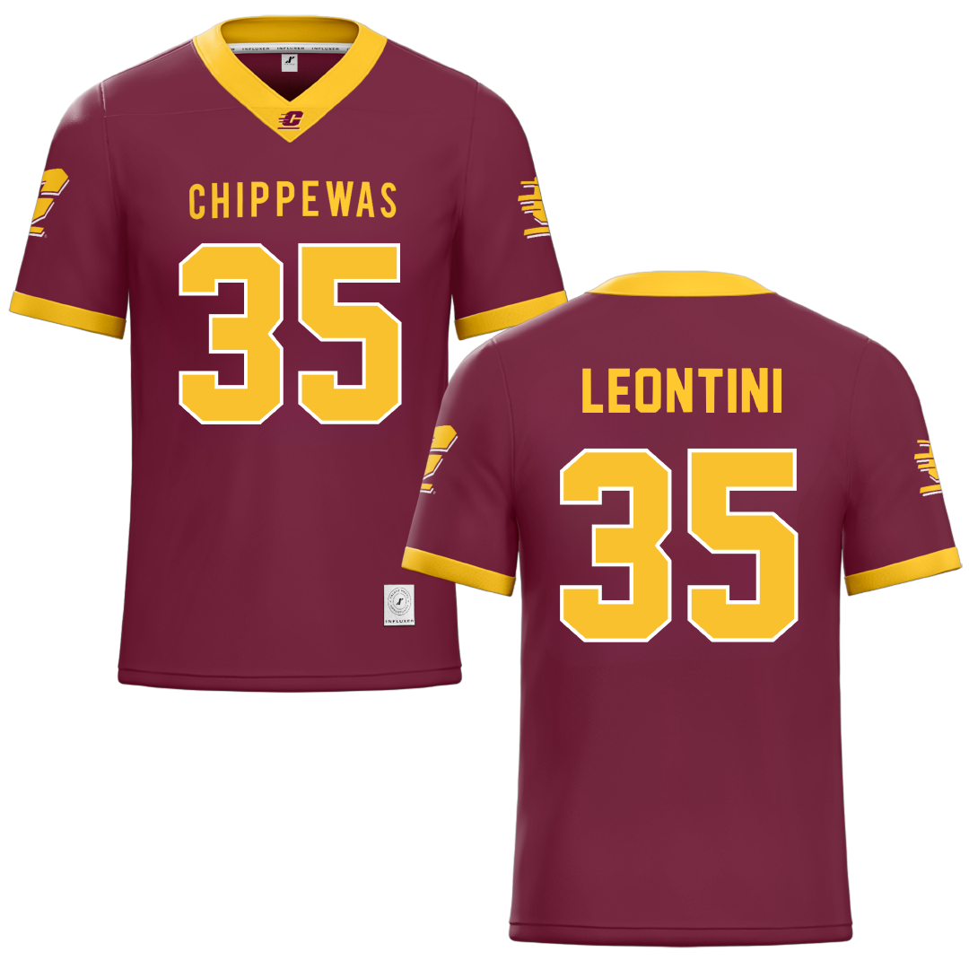 Central Michigan University Maroon Lacrosse Jersey - #35 Gianna Leontini