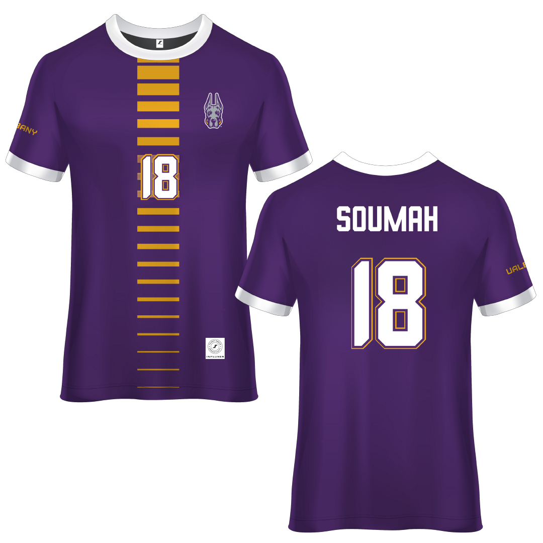 University at Albany Purple Soccer Jersey - #18 Mohamed Soumah