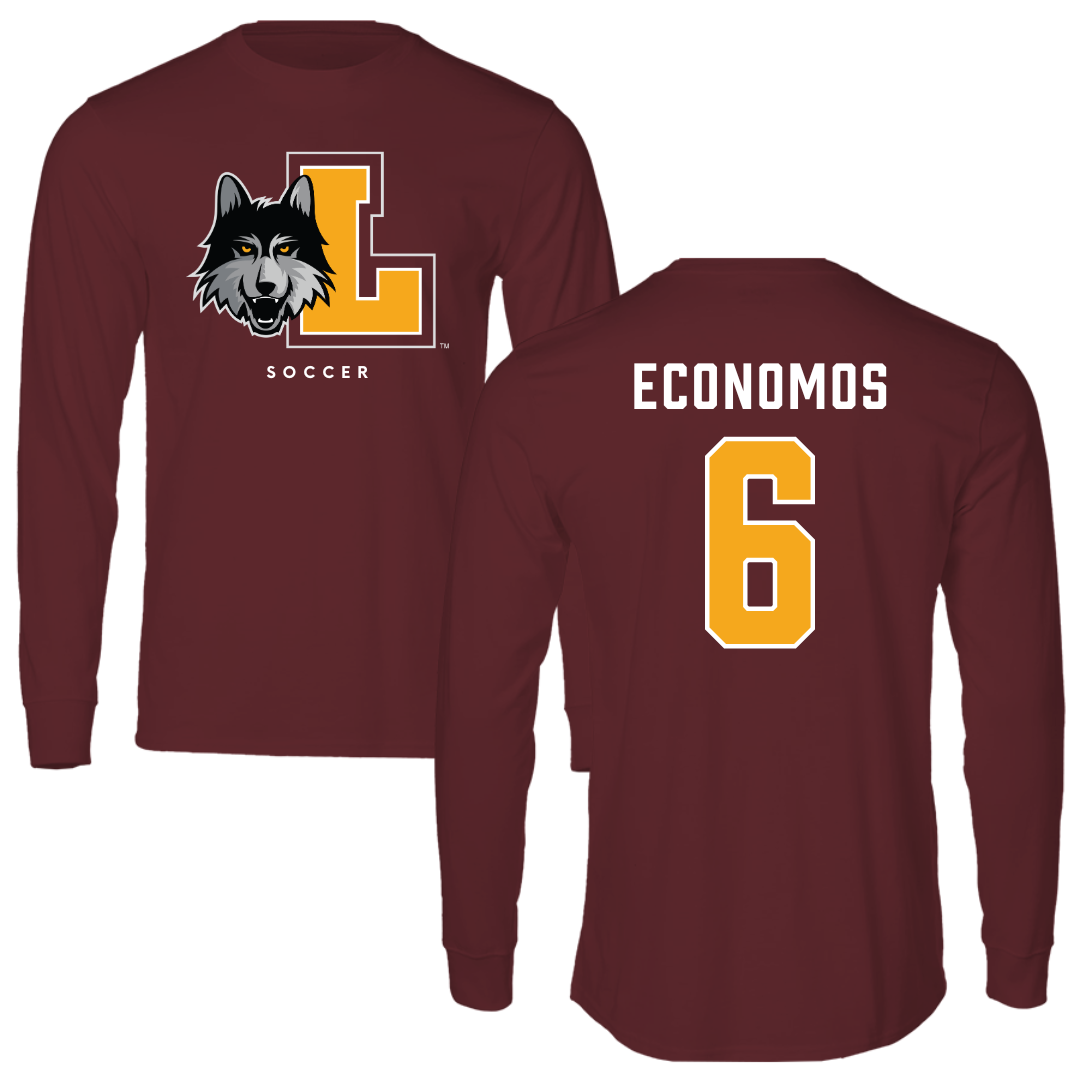 Loyola University-Chicago Soccer Maroon Mascot Long Sleeve - #6 Meghan Economos
