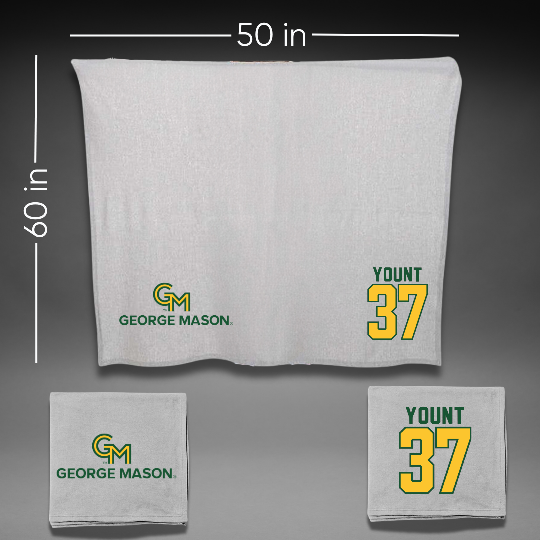 George Mason University Baseball Gray Blanket - #37 Britt Yount