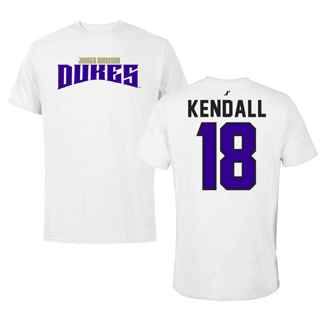 James Madison University Football White Classic Performance Tee - #18 Blake Kendall