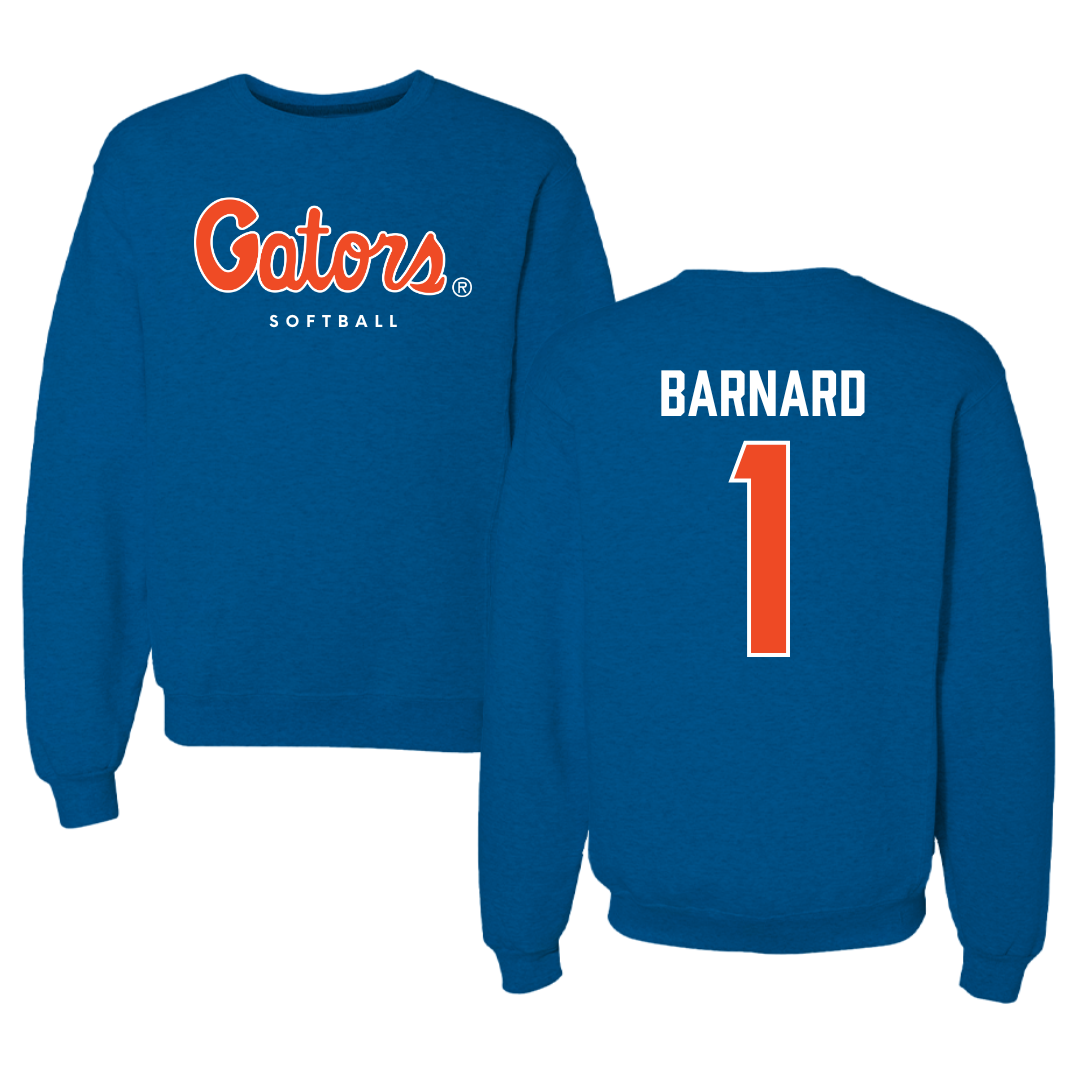 University of Florida Softball Royal Blue Crewneck - #1 Brooke Barnard
