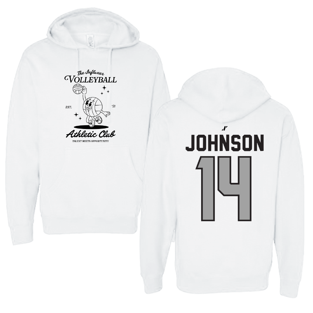 Volleyball White Influxer Athletic Club Hoodie - #14 McKenzie Johnson