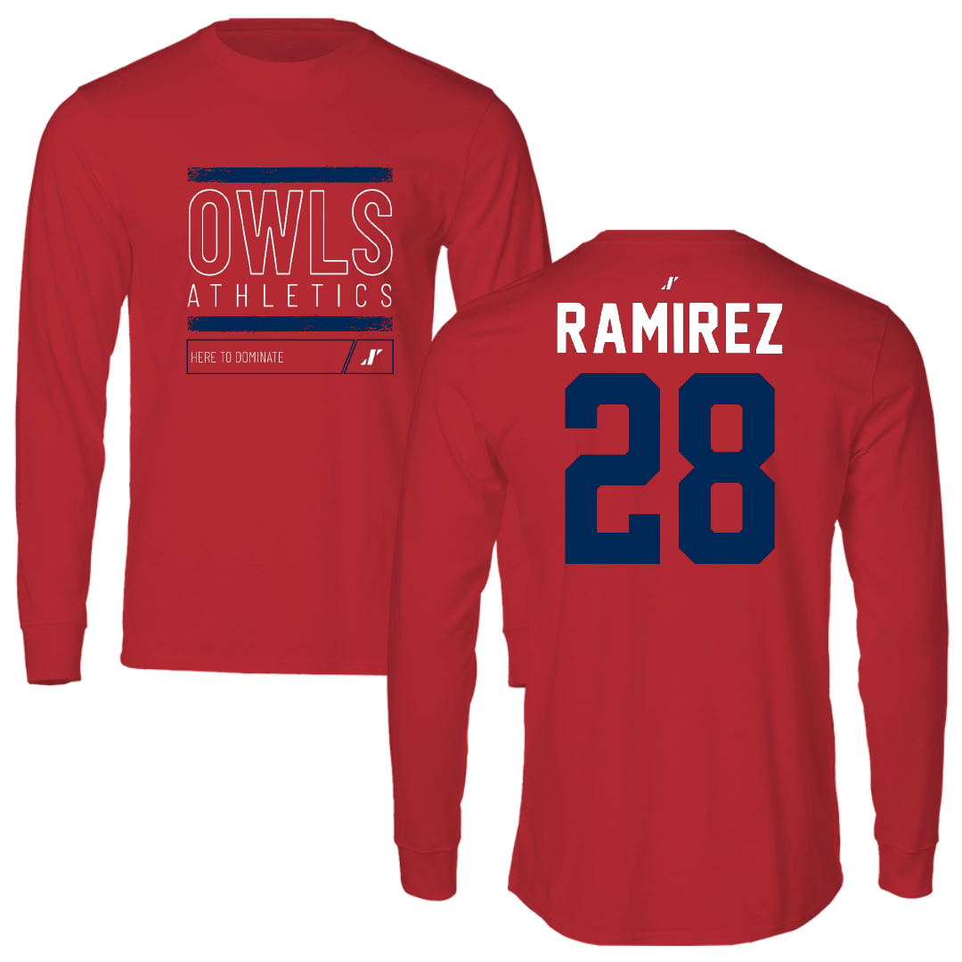 Florida Atlantic University Soccer Red Dominate Long Sleeve - #28 Jianna Ramirez