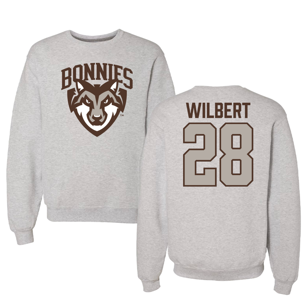 St. Bonaventure University Soccer Gray Crewneck - #28 Andrew Wilbert