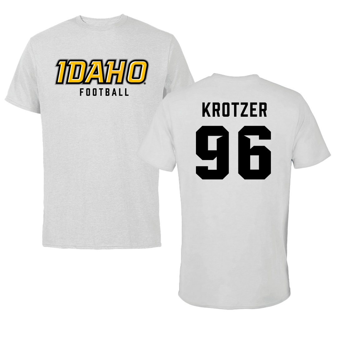 University of Idaho Football Gray Performance Tee - #96 Zach Krotzer