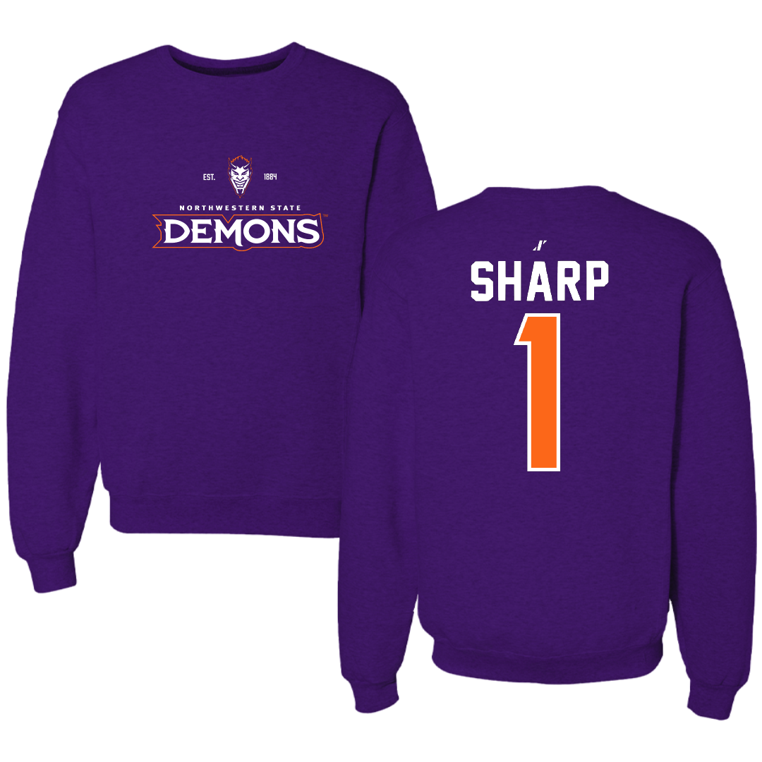 Northwestern State University Softball Purple General Crewneck - #1 Skye Sharp