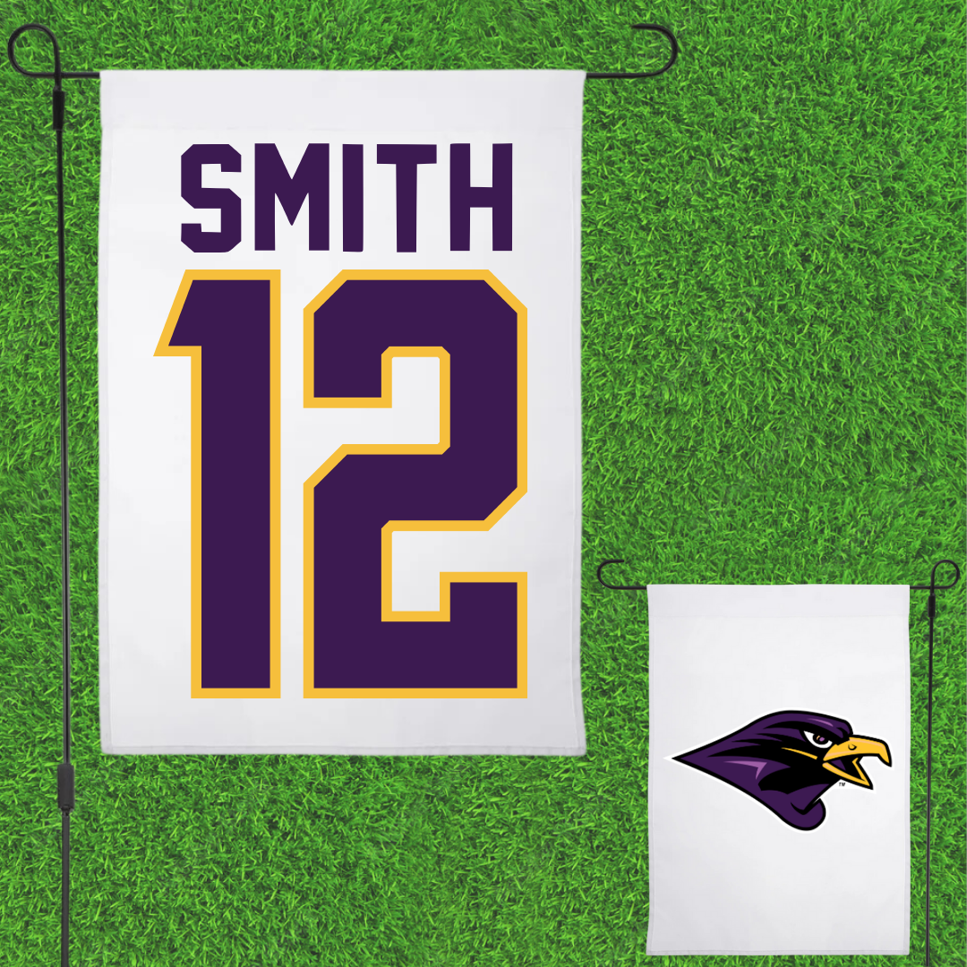 University of Montevallo Basketball White Garden Flag - #12 Luke Smith