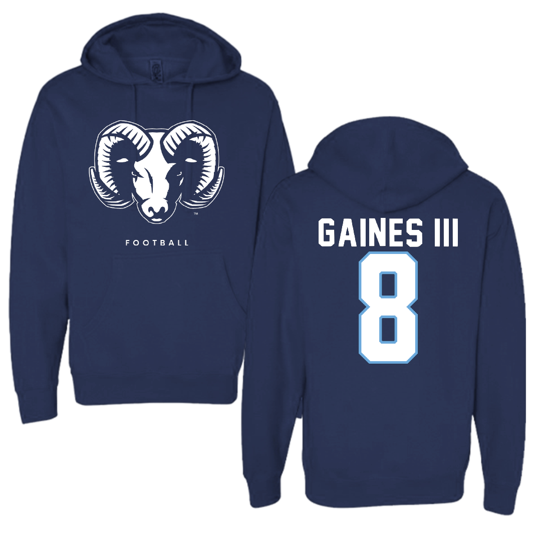University of Rhode Island Football Navy Hoodie - #8 Greg Gaines III