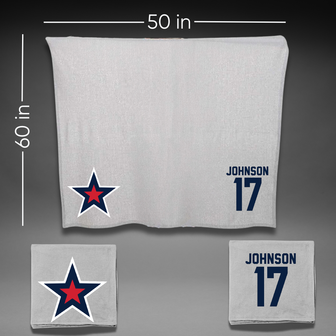Robert Morris University Ice Hockey Gray Blanket - #17 Patrick Johnson
