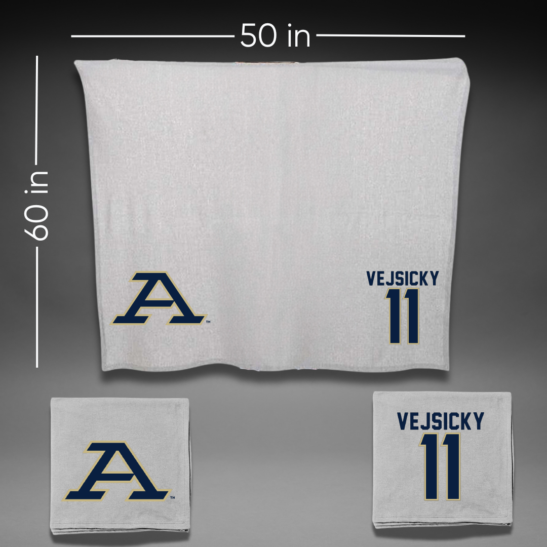 University of Akron Basketball Gray Blanket - #11 Maddie Vejsicky