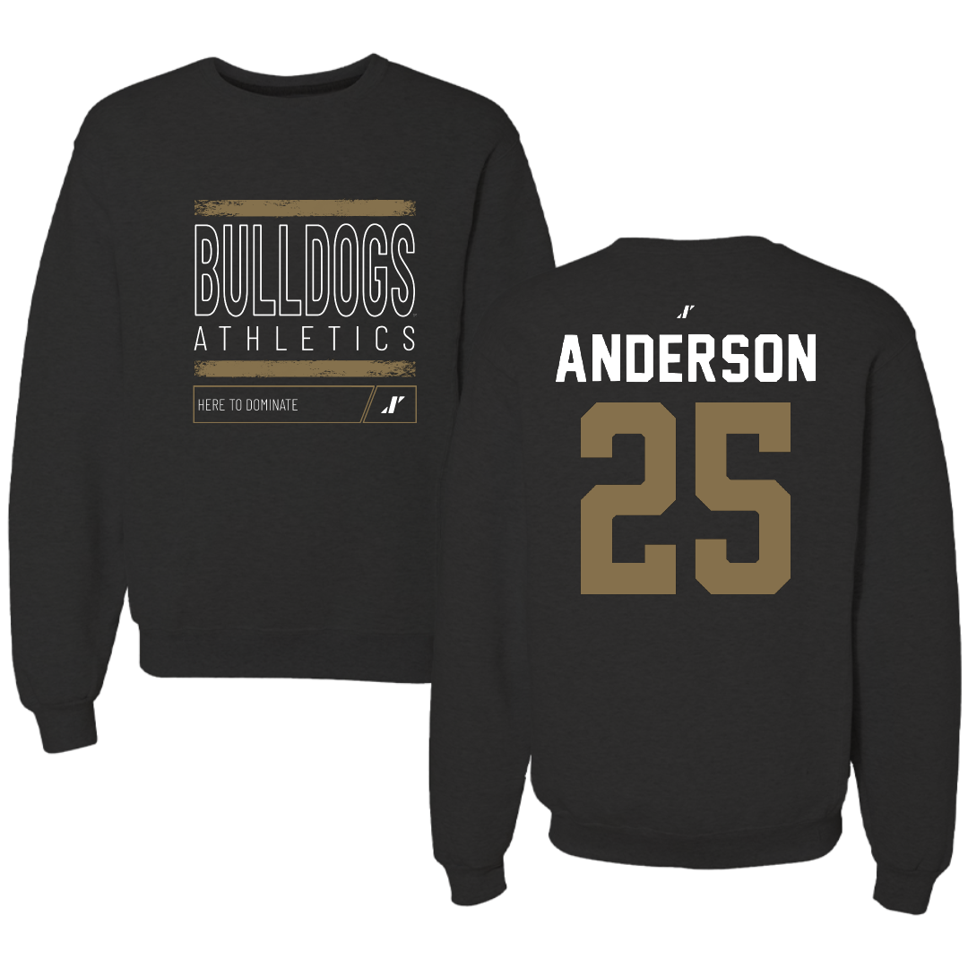Bryant University Football Black Dominate Crewneck - #25 Devon Anderson