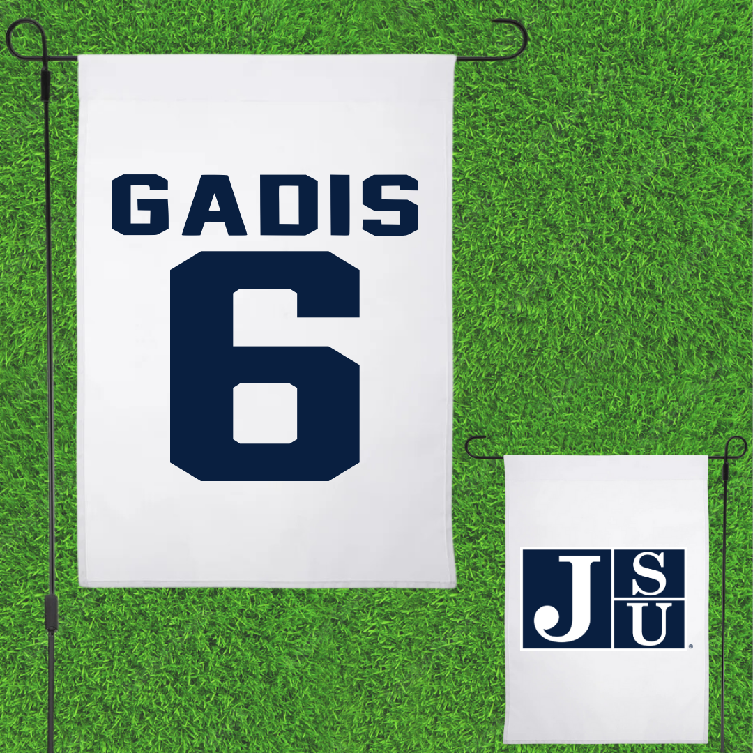 Jackson State University Volleyball White Garden Flag - #6 Naija Gadis