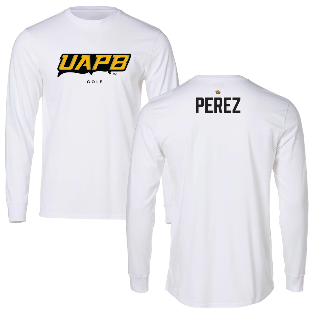 University of Arkansas-Pine Bluff Golf White Performance Long Sleeve - Angel Perez